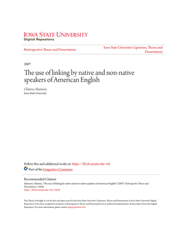 The Use of Linking by Native and Non-Native Speakers of American English