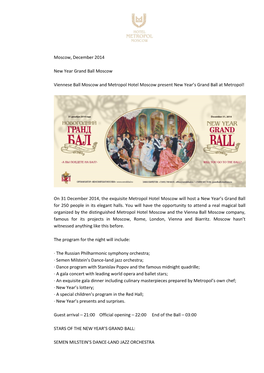 Moscow, December 2014 New Year Grand Ball Moscow Viennese Ball