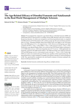 The Age-Related Efficacy of Dimethyl Fumarate and Natalizumab in the Real-World Management of Multiple Sclerosis