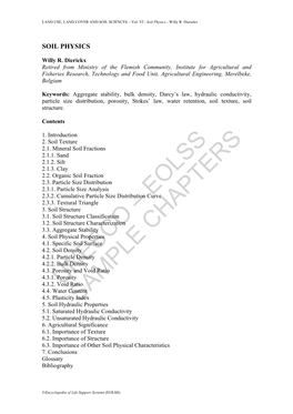 Soil Physics - Willy R