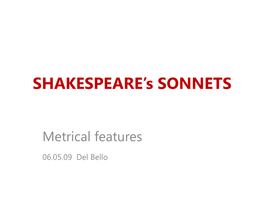 SHAKESPEARE's SONNETS