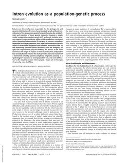 Intron Evolution As a Population-Genetic Process