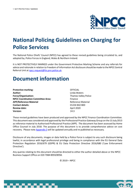 National Policing Guidelines on Charging For