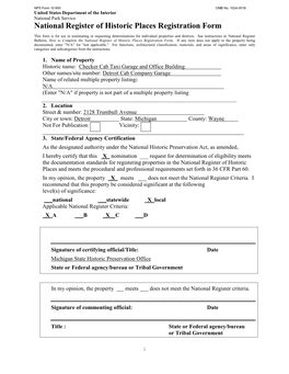 National Register of Historic Places Registration Form