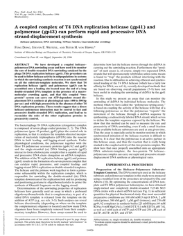 A Coupled Complex of T4 DNA Replication Helicase (Gp41)