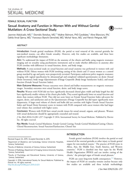 Sexual Anatomy and Function in Women with and Without Genital Mutilation: a Cross-Sectional Study