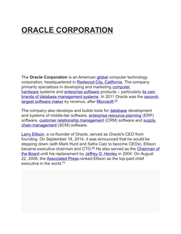 Oracle Corporation