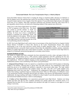 Turnaround Schools: the Locke Transformation Project, a Model of Reform