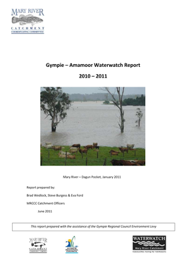 Gympie – Amamoor Waterwatch Report