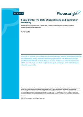 Social Dmos: the State of Social Media and Destination Marketing