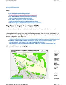 SEA Significant Ecological Area