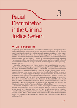 Racial Discrimination in the Criminal Justice System