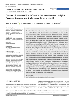 Insights from Ant Farmers and Their Trophobiont Mutualists