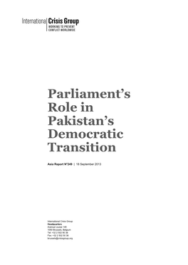 Parliament's Role in Pakistan's Democratic Transition