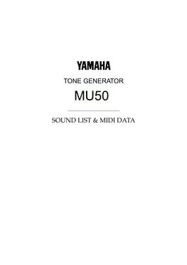 Tone Generator Sound List & Midi Data