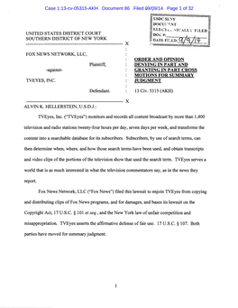 Against- TVEYES, INC. Defendant