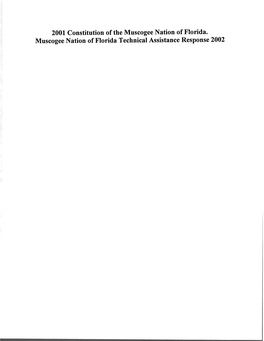 Constitution of the Muscogee Nation of Florida 2001