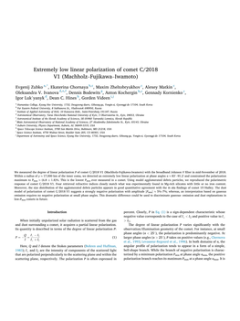 Extremely Low Linear Polarization of Comet C/2018 V1 (Machholz–Fujikawa–Iwamoto)