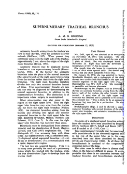 Supernumerary Tracheal Bronchus by A