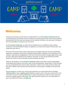 Camp in and Camp out Event Packet #3