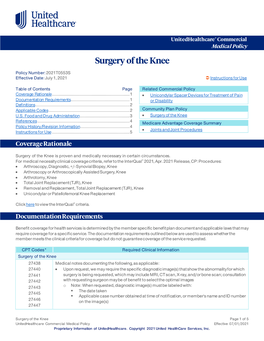 Knee Replacement Surgery (Arthroplasty), Total and Partial