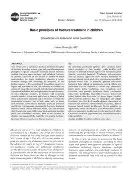 Basic Principles of Fracture Treatment in Children