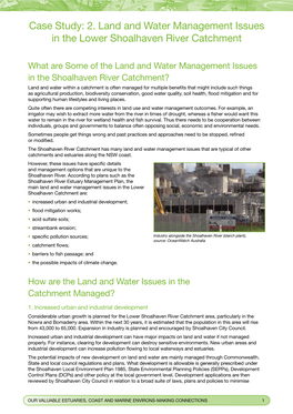 2. Land and Water Management Issues in the Lower Shoalhaven River Catchment