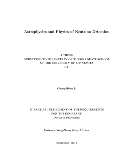 Astrophysics and Physics of Neutrino Detection