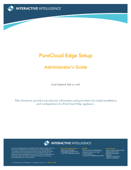 Purecloud Edge Setup