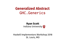 Generalized Abstract GHC.Generics