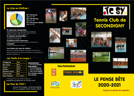 Tennis Club De SECONDIGNY LE PENSE BÊTE 2020-2021