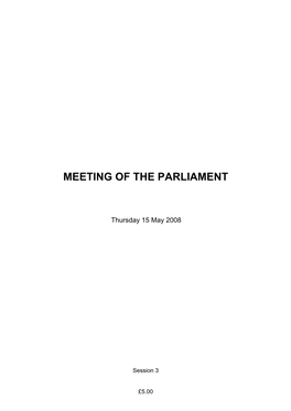 Meeting of the Parliament