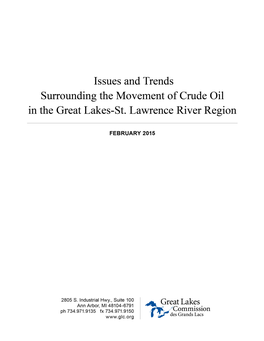 Issues and Trends Surrounding the Movement of Crude Oil in the Great Lakes-St