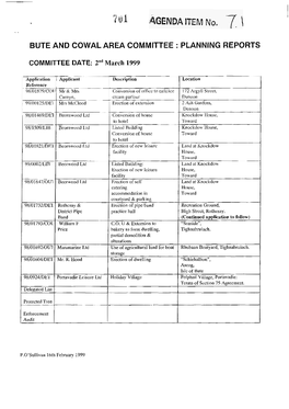 Bute and Cowal Area Committee : Planning Reports