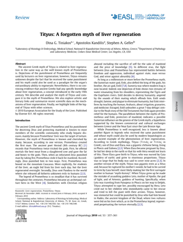 Tityus: a Forgotten Myth of Liver Regeneration