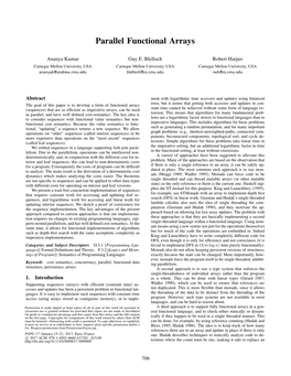 Parallel Functional Arrays