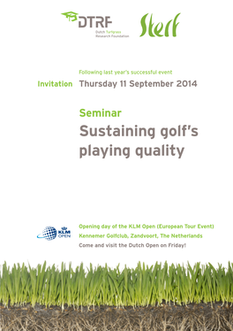 Sustaining Golf's Playing Quality