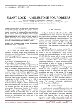 Smart Lock –A Milestone for Robeers