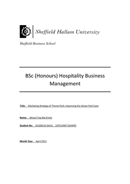 Bsc (Honours) Hospitality Business Management