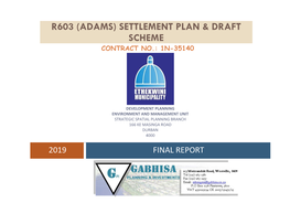 R603 (Adams) Settlement Plan & Draft Scheme