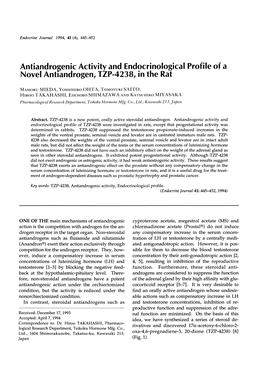 Activity and Endocrinological Novel Antiandrogen, TZP-4238