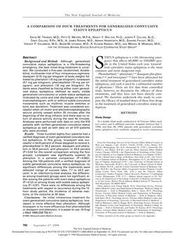 A Comparison of Four Treatments for Generalized Convulsive Status Epilepticus