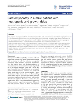 Cardiomyopathy in a Male Patient with Neutropenia and Growth Delay