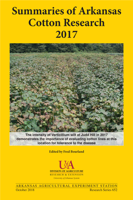 Summaries of Arkansas Cotton Research 2017