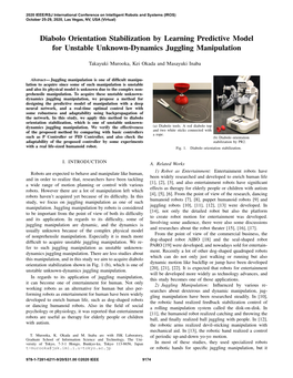 Diabolo Orientation Stabilization by Learning Predictive Model for Unstable Unknown-Dynamics Juggling Manipulation