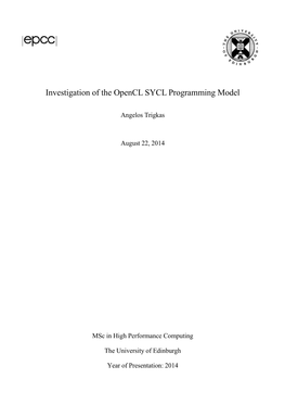 Investigation of the Opencl SYCL Programming Model