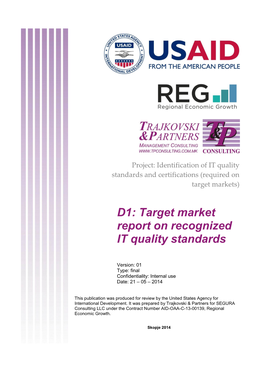 D1: Target Market Report on Recognized IT Quality Standards