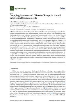 Cropping Systems and Climate Change in Humid Subtropical Environments