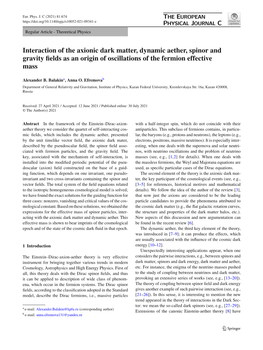 Interaction of the Axionic Dark Matter, Dynamic Aether, Spinor and Gravity ﬁelds As an Origin of Oscillations of the Fermion Effective Mass