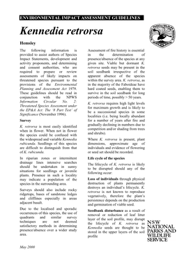 ENVIRONMENTAL IMPACT ASSESSMENT GUIDELINES Kennedia Retrorsa